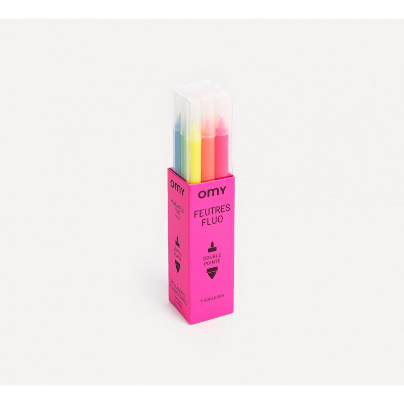 9 Kid's Neon Markers Set - Fluo!