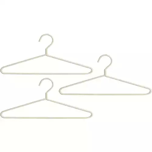 The closet comes with 3 golden hangers.