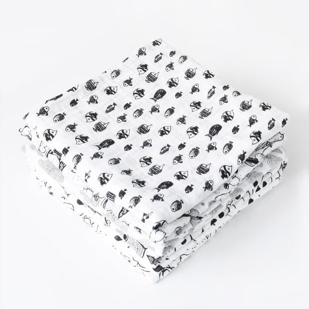 Organic Muslin Swaddle Fish