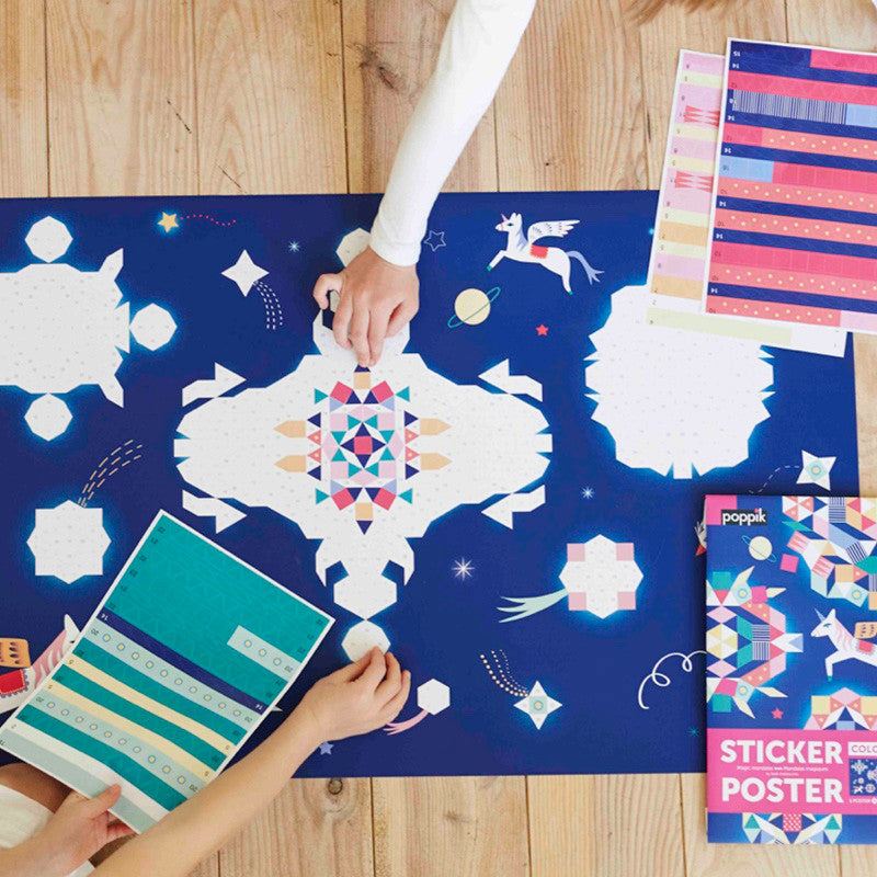 Constellation Pixel Unicorn Poster + Sticker