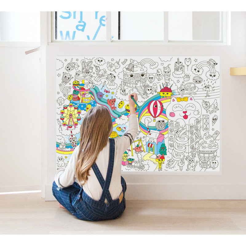 Giant Coloring Poster Folded Kawaii