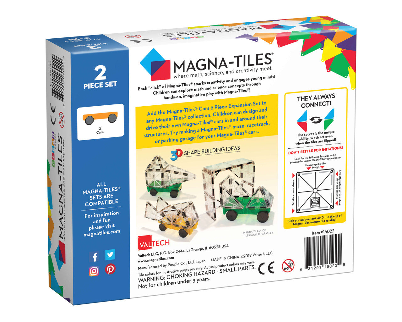 Magna-Tiles® Cars 2pc Expansion Set