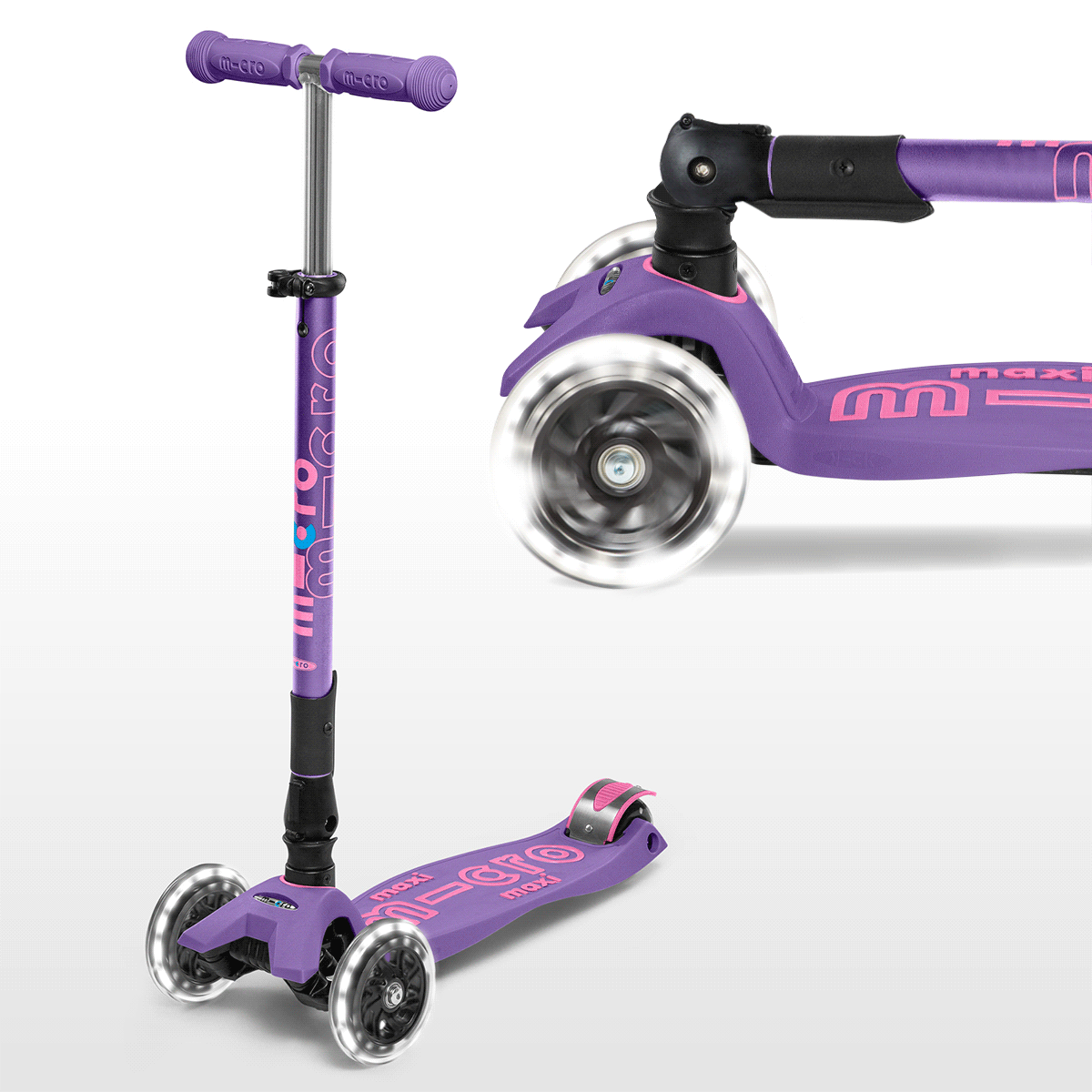 Micro Maxi Foldable LED Scooter - Purple