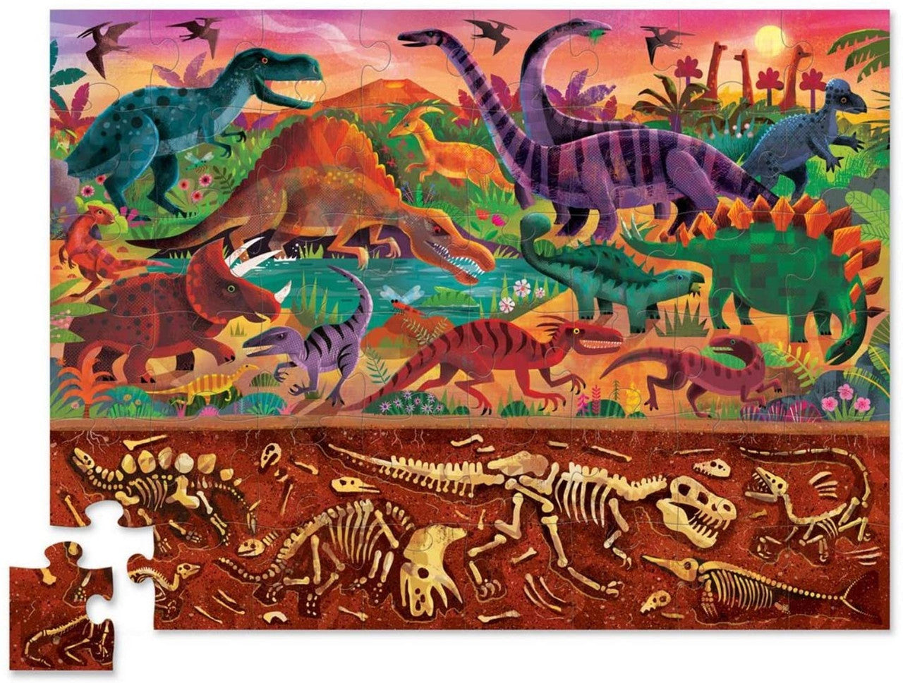 48-pc Above & Below-Dinosaur World