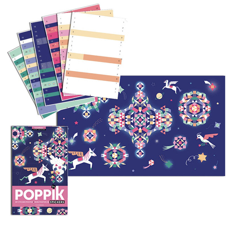 Constellation Pixel Unicorn Poster + Sticker